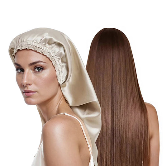 Luxury Silk Double Layer Hair Bonnet For Straight Hair